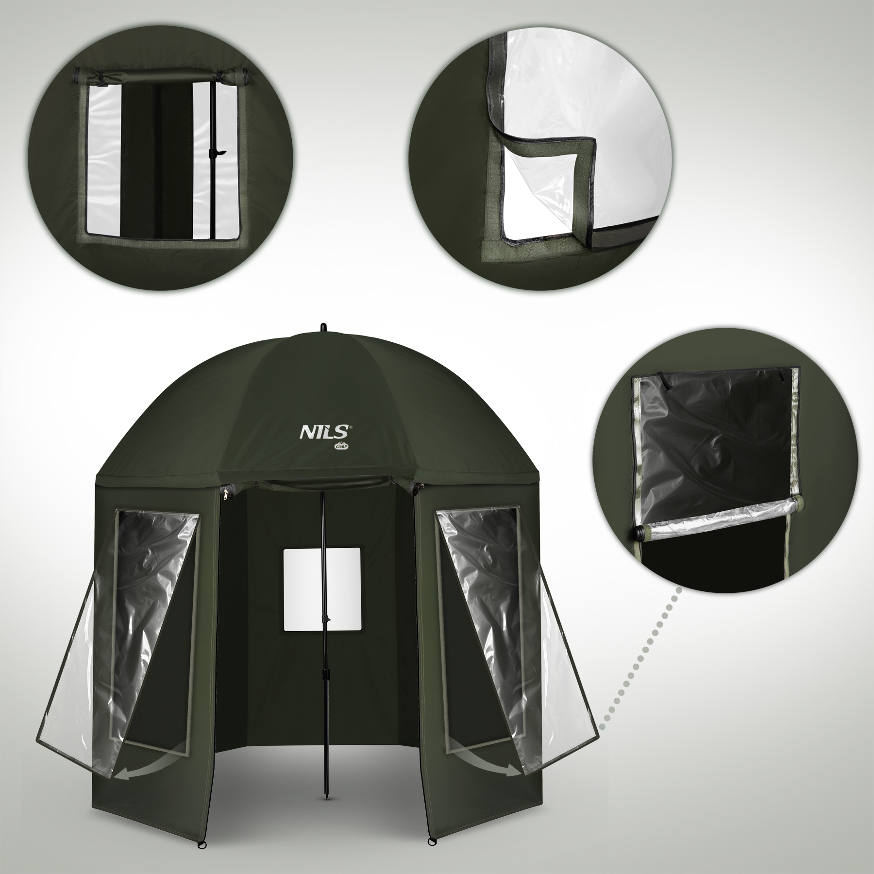 Rybářský deštník s plnou bočnicí NILS Camp NC4701