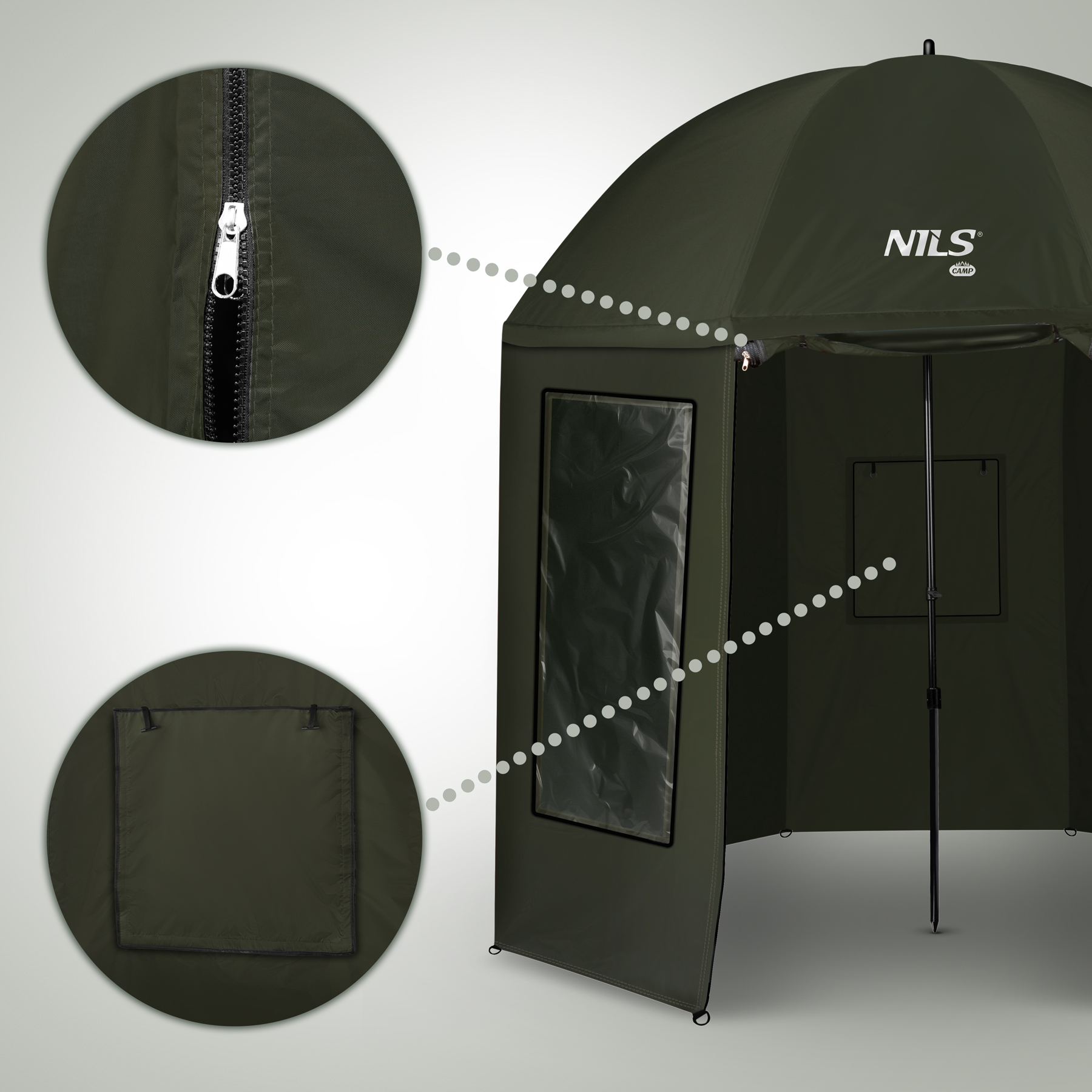 Rybářský deštník s plnou bočnicí NILS Camp NC4701