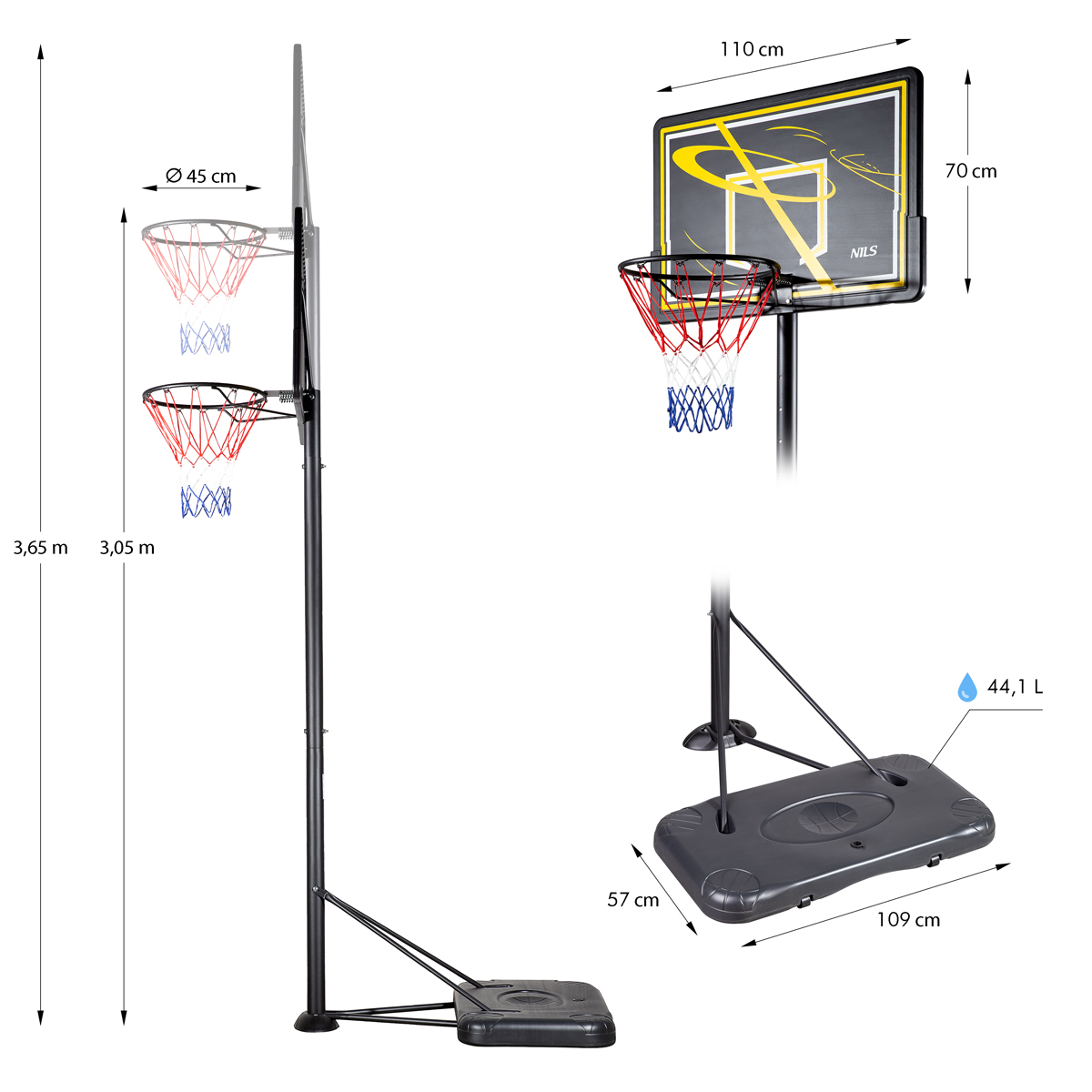 Basketbalový koš NILS ZDK019E