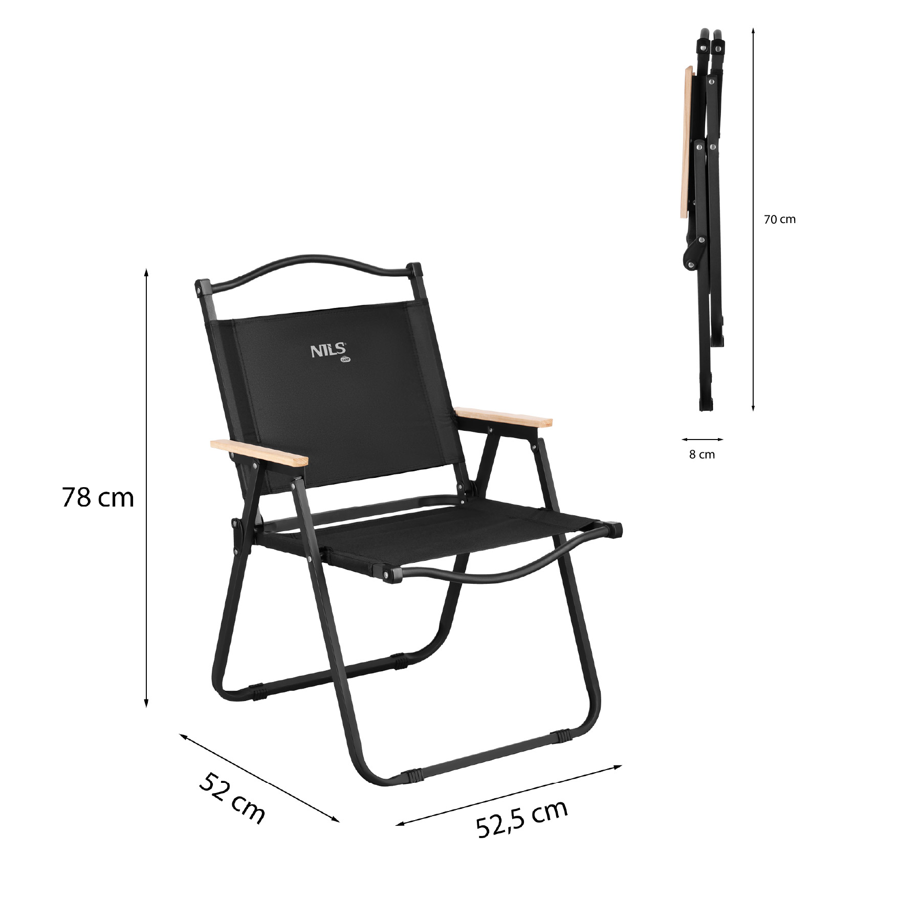 Skládací kempingové křeslo NILS Camp NC4307 černé