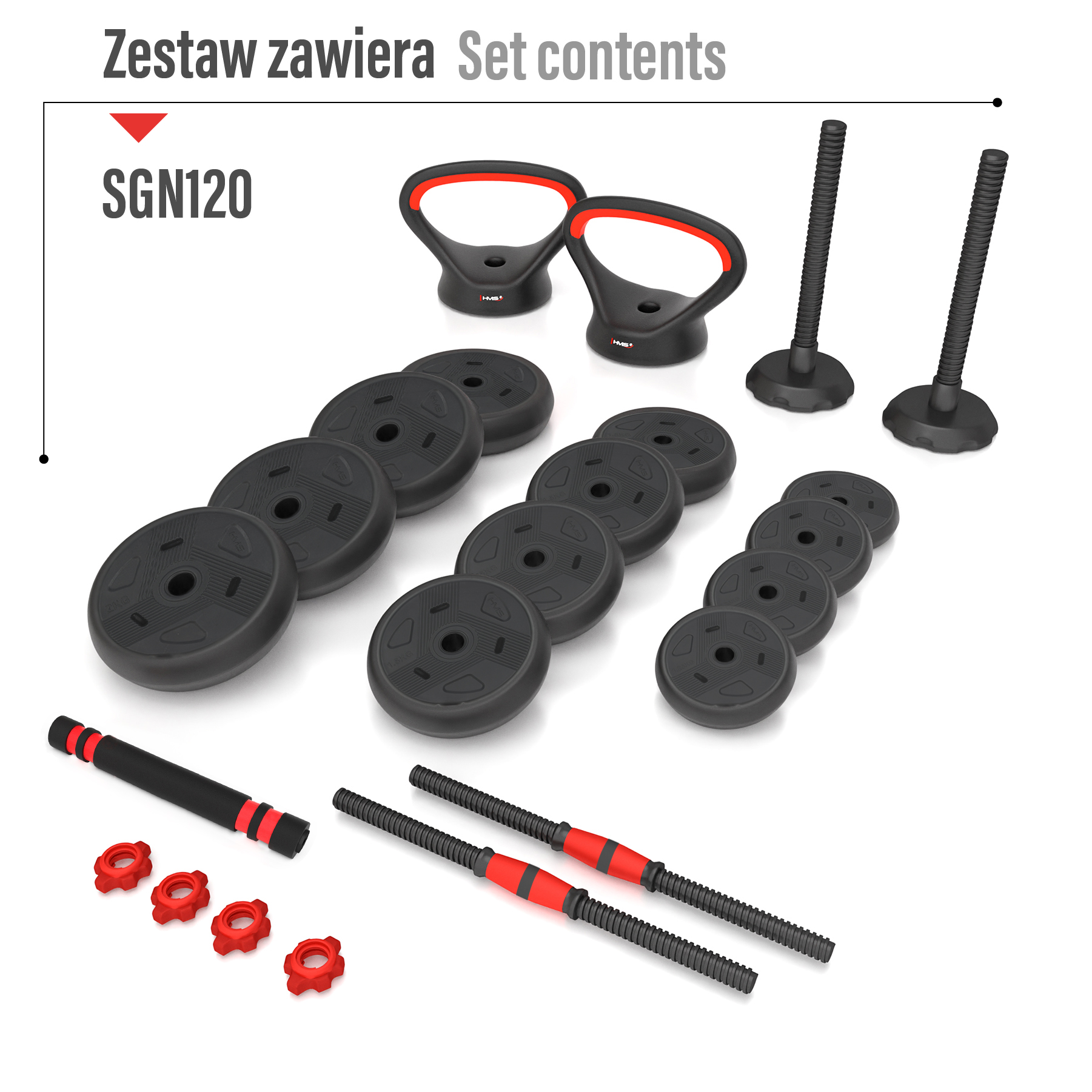 Sada činek HMS SGN120 Pro 6v1 20 kg