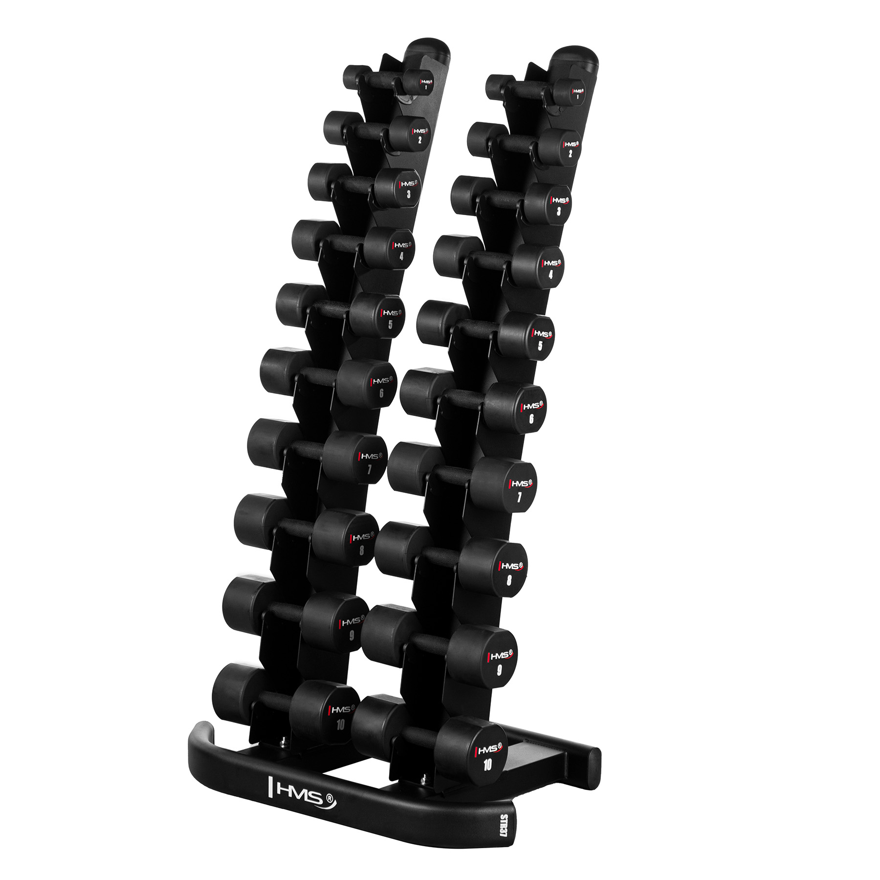 Sada 10 párů jednoruček HMS HPT 1-10 kg a stojanu STR37