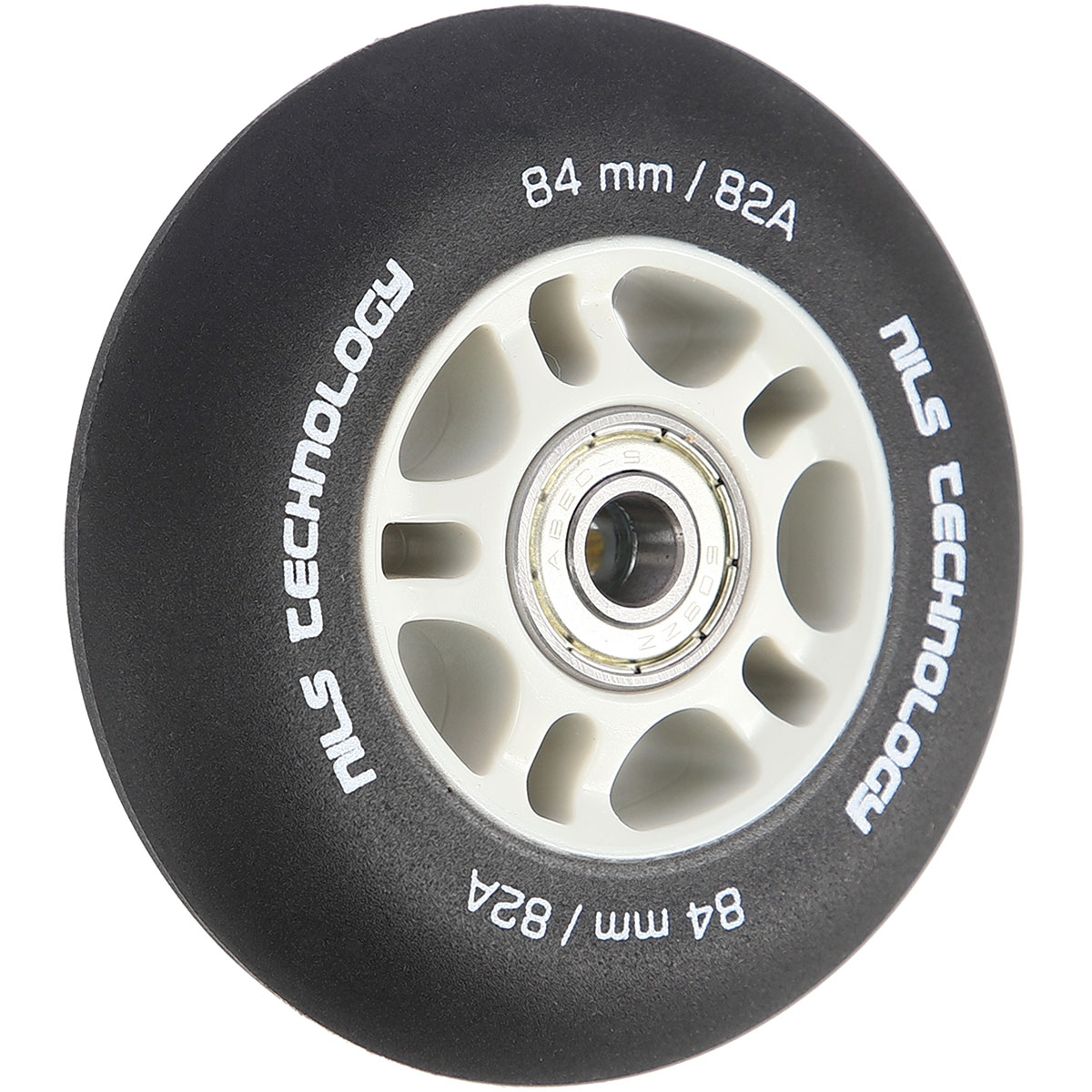 Matná kolečka NILS Extreme PU 84x24 82A s ložisky ABEC 9, černá, 4 ks