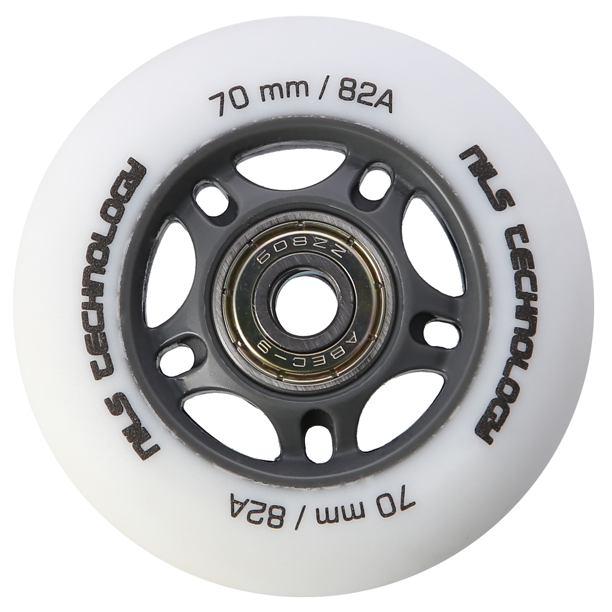 Matná kolečka NILS Extreme PU 70x24 82A s ložisky ABEC 9, bílá, 4 ks