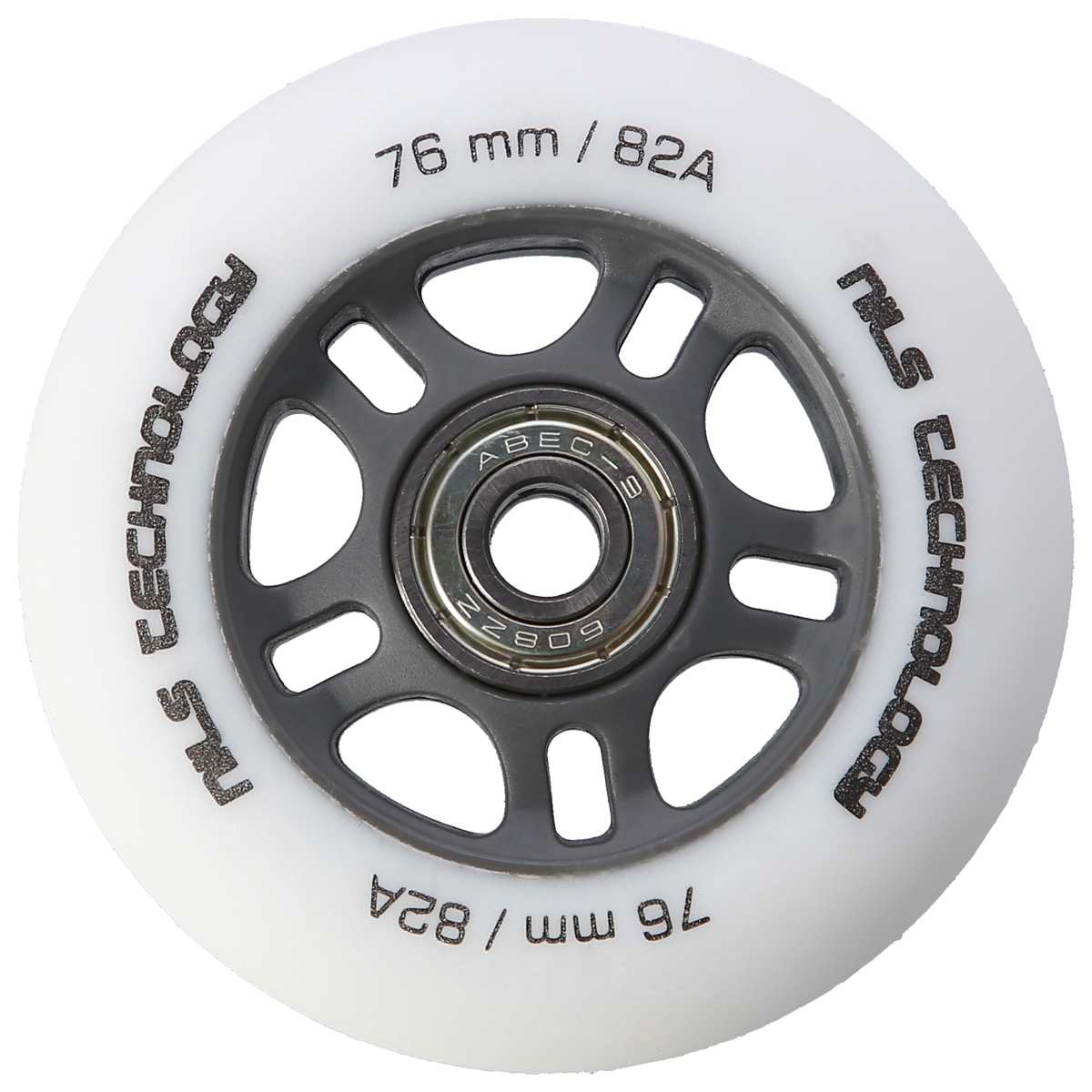 Matná kolečka NILS Extreme PU 76x24 82A s ložisky ABEC 9, bílá, 4 ks