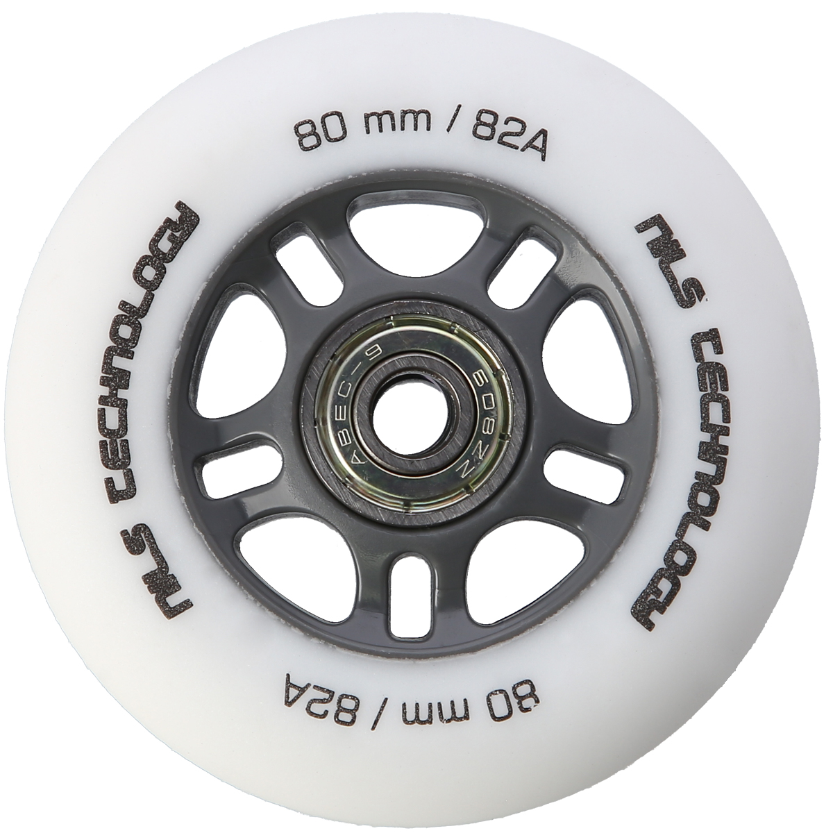 Matná kolečka NILS Extreme PU 80x24 82A s ložisky ABEC 9, bílá, 4 ks