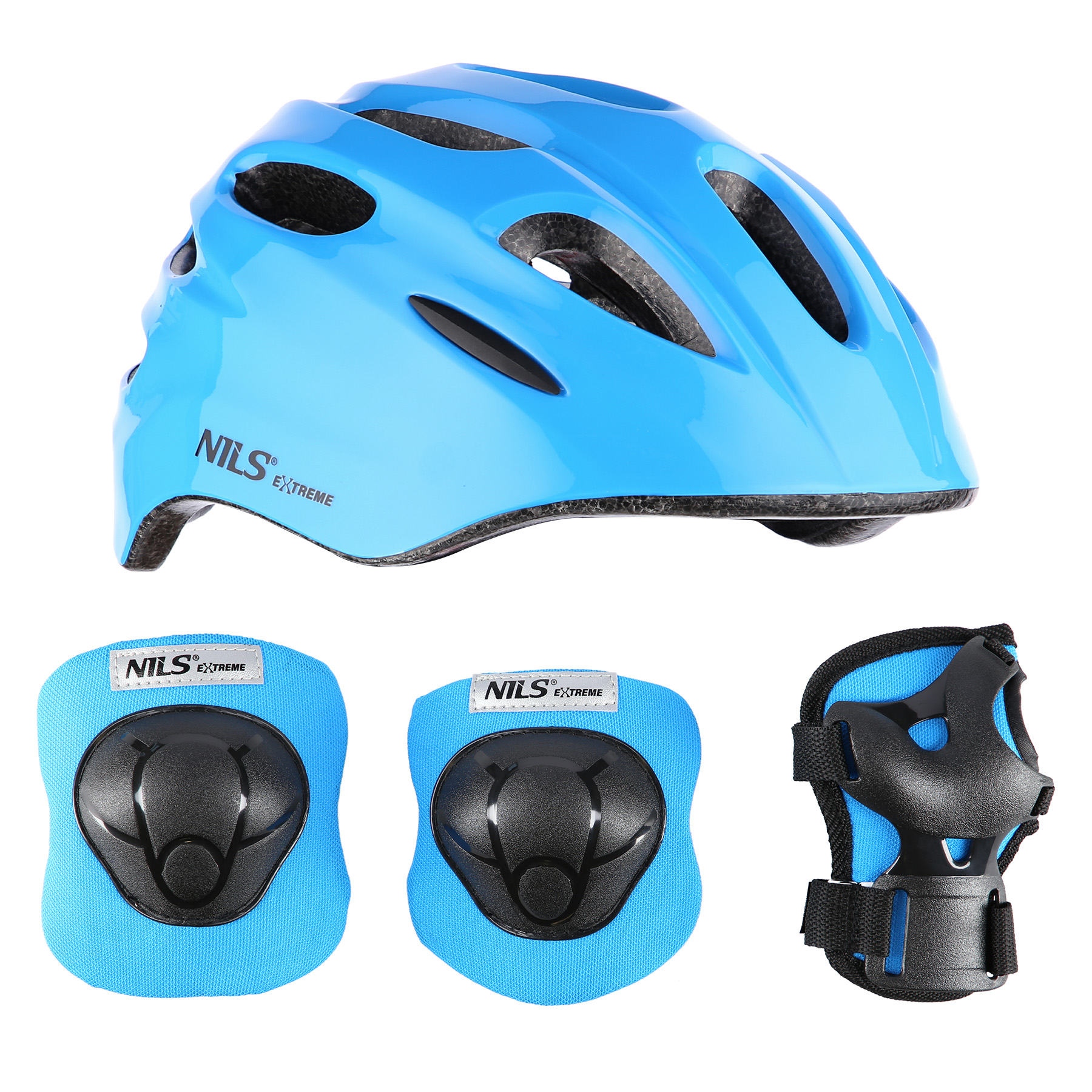 Helma s chrániči NILS Extreme MTW01+H210 modrá VEL.XS