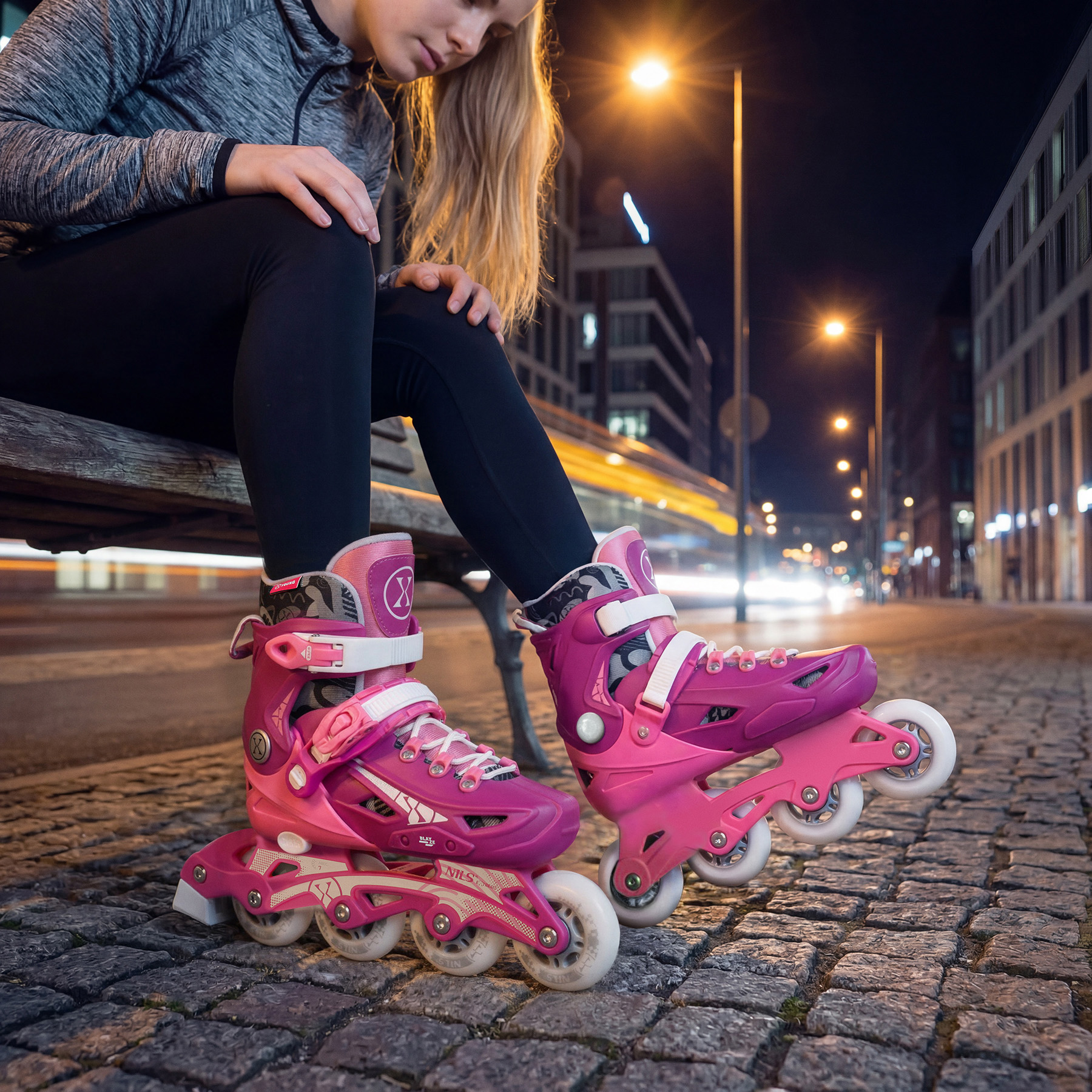 Kolečkové brusle NILS Extreme NA1055 BLAZE růžové