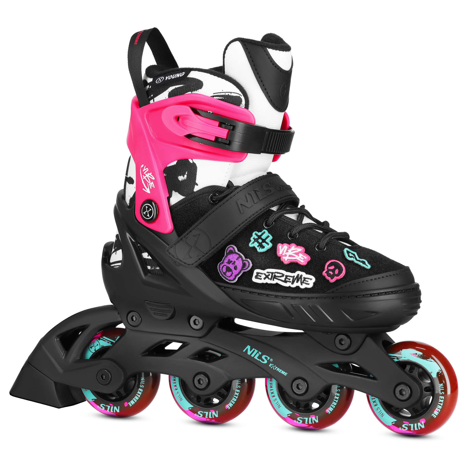 Kolečkové brusle NILS Extreme NA2053A VIBE růžové XS(29-32)