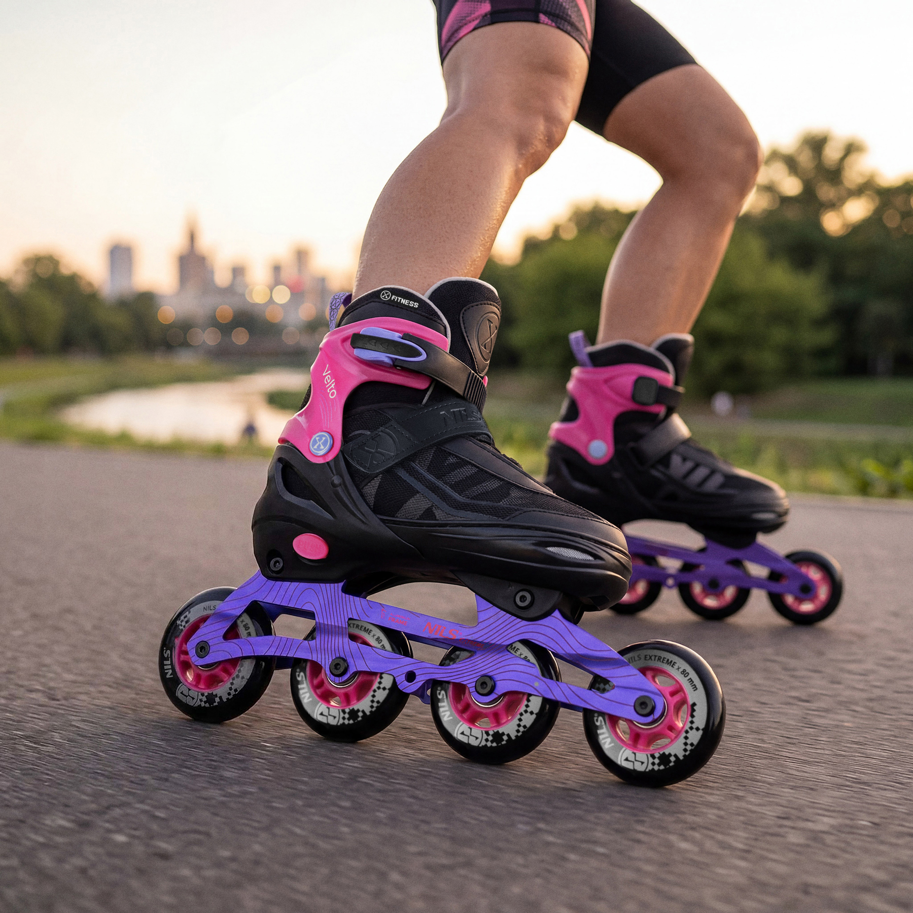 Kolečkové brusle NILS Extreme NA684 Velto růžové