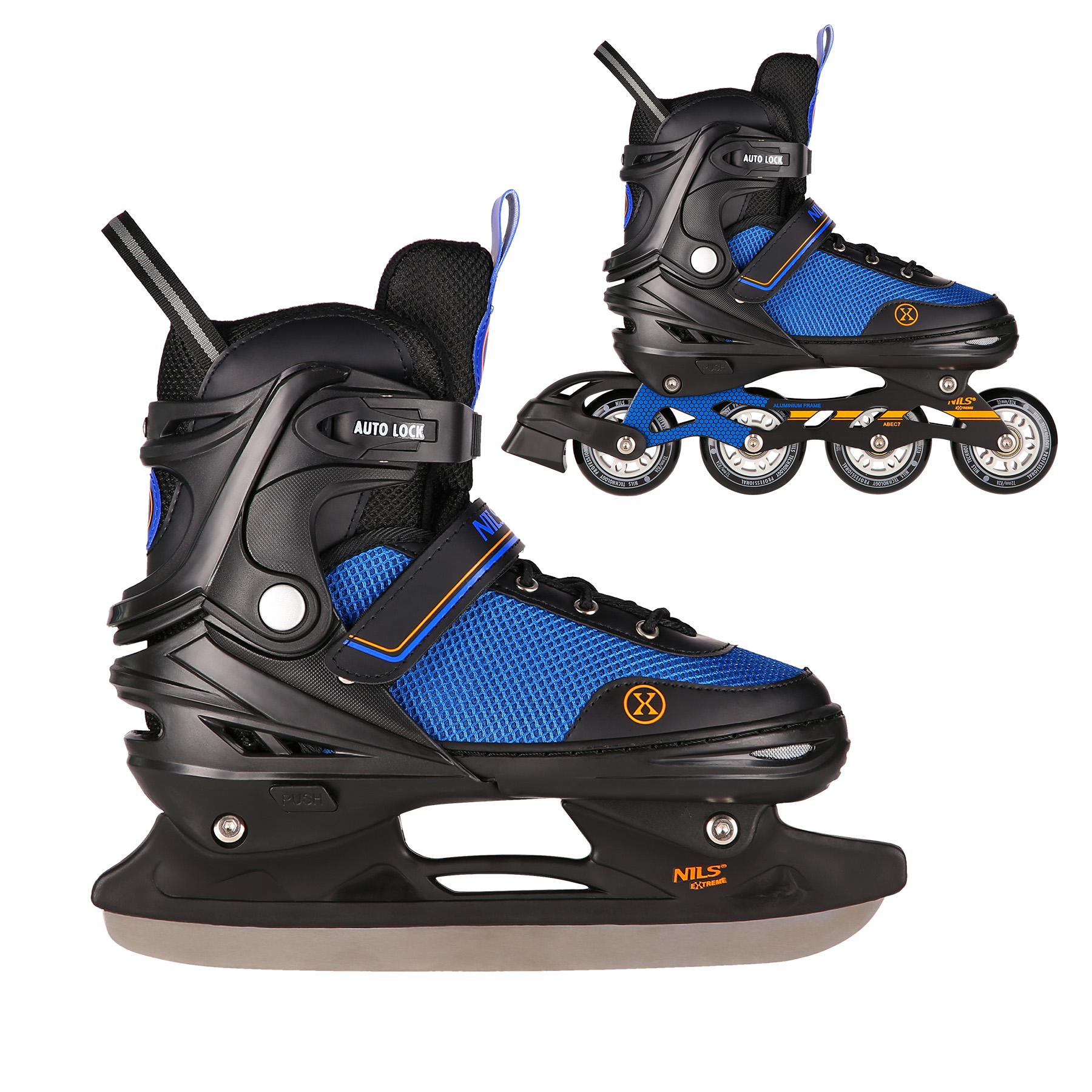Brusle NILS Extreme NH18188A 2v1 černo-oranžové L(39-43)