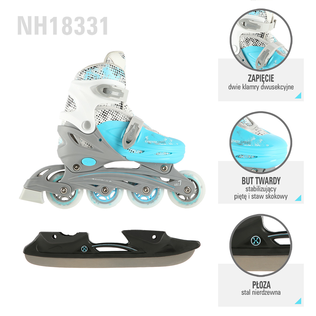 Brusle NILS Extreme NH18331 4v1 modré S(31-34)