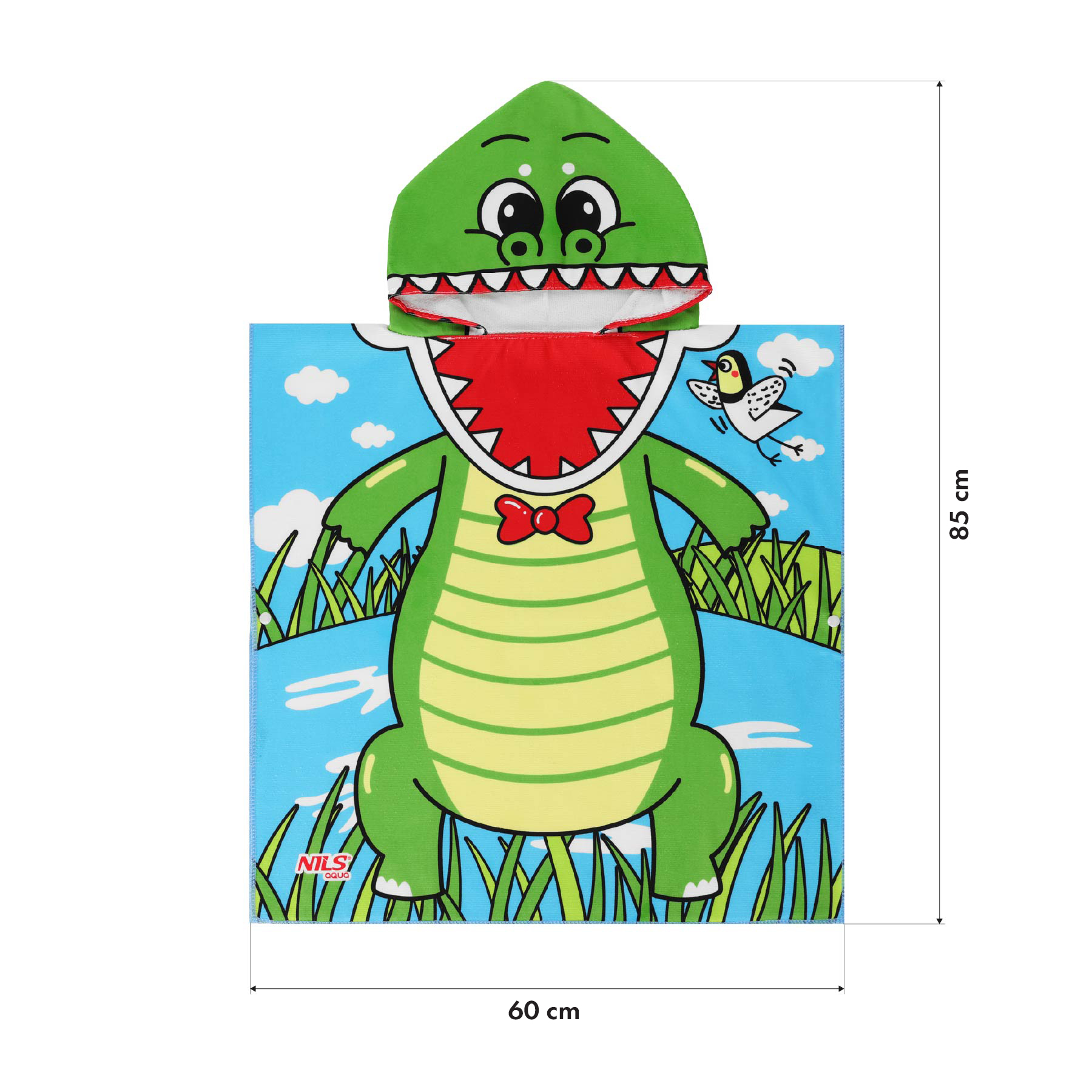 Ručník - pončo z mikrovlákna NILS aqua NAR20 Crocodile