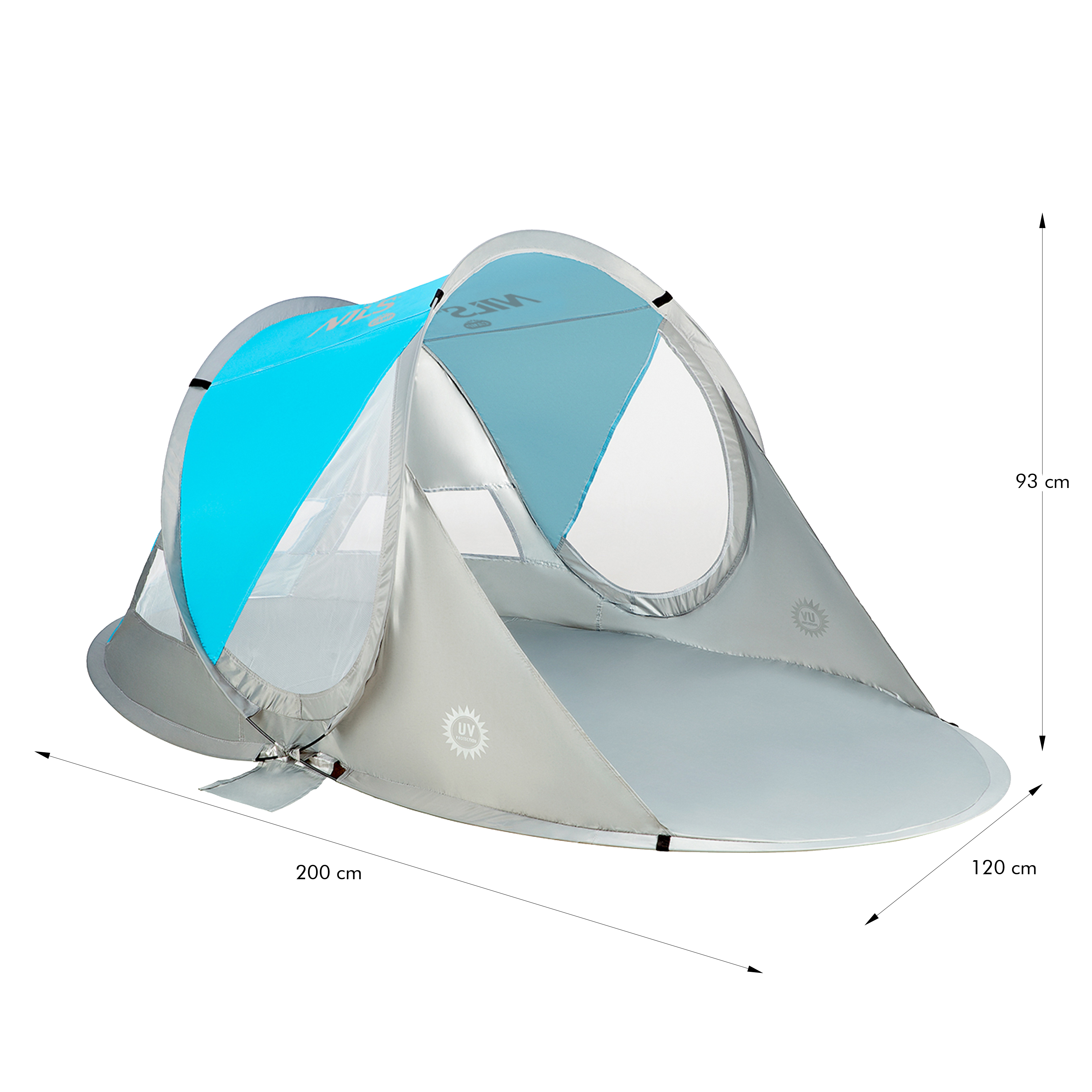 Samorozkládací plážový stan NILS Camp NC3143 BIG modrý