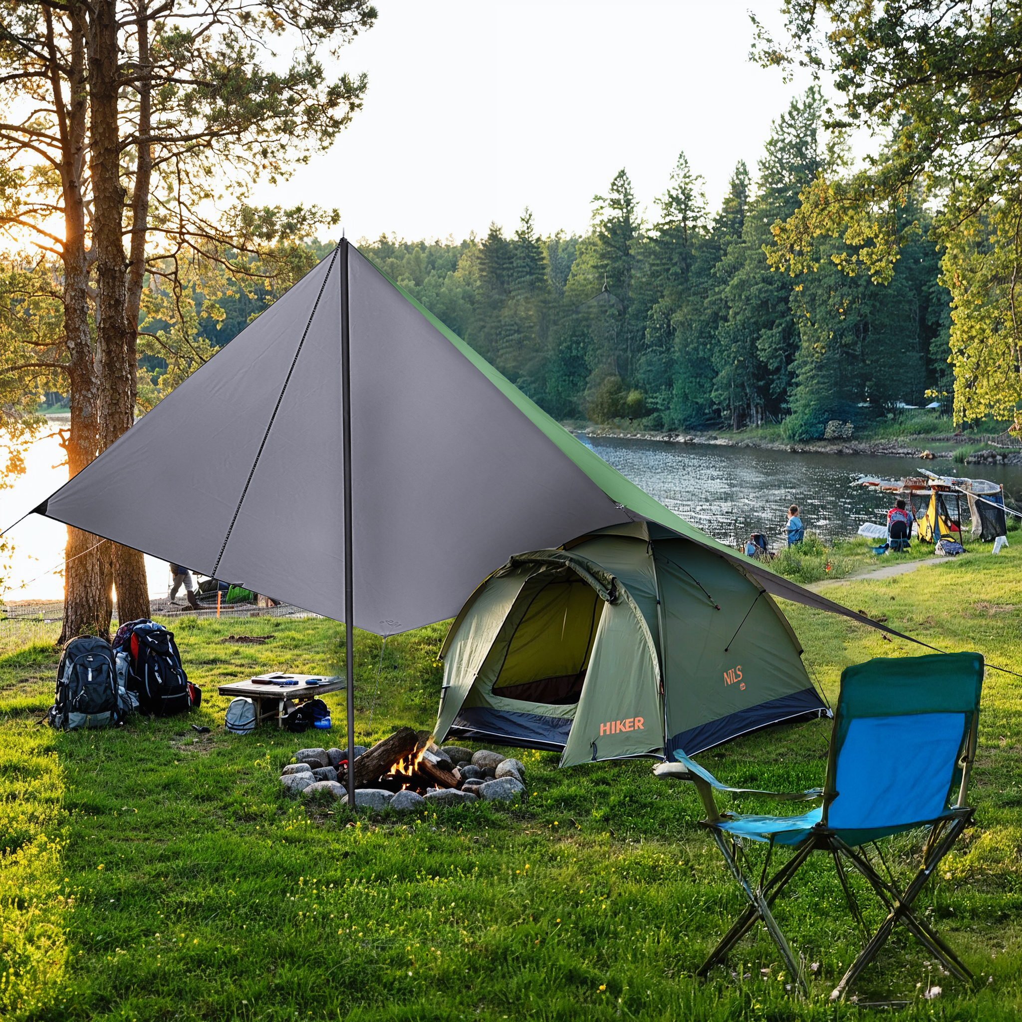 Cestovní plachta / tarp NILS Camp NC17107 zelená