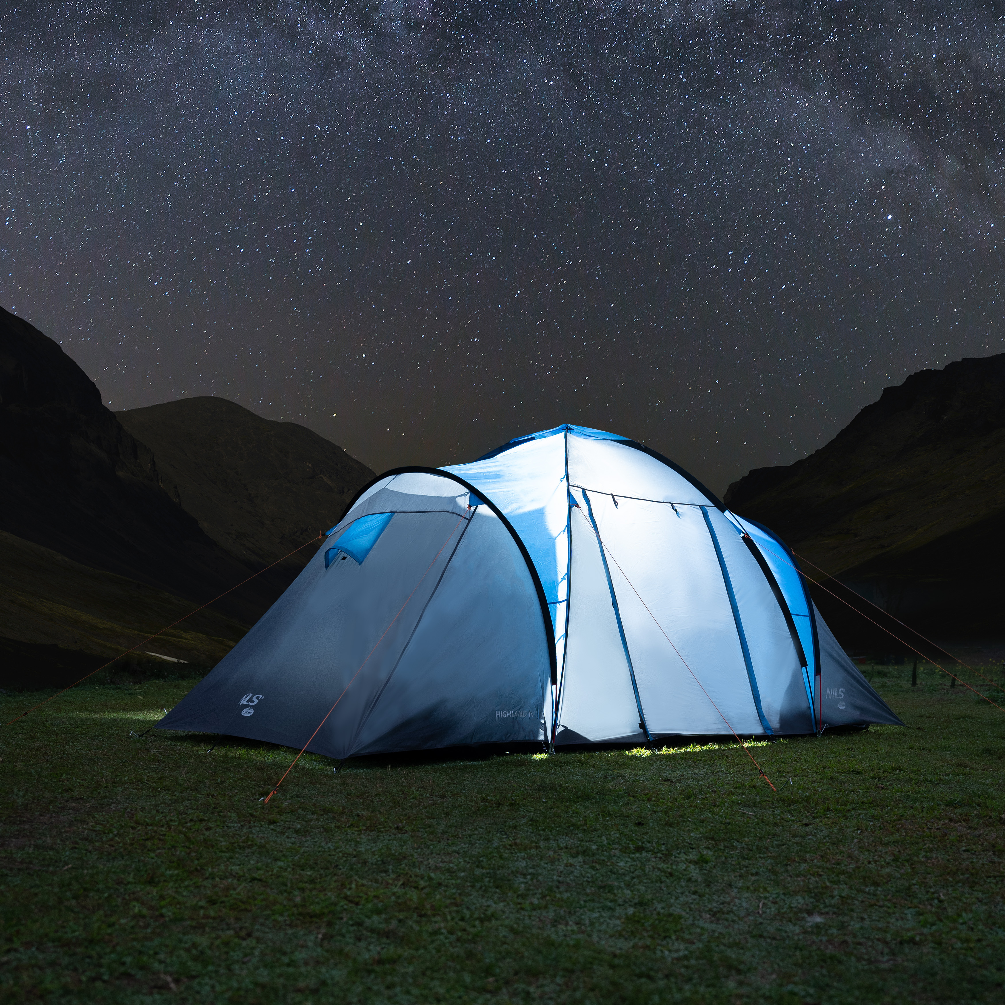 Rodinný stan NILS Camp NC6431 Highland IV modrý/šedý