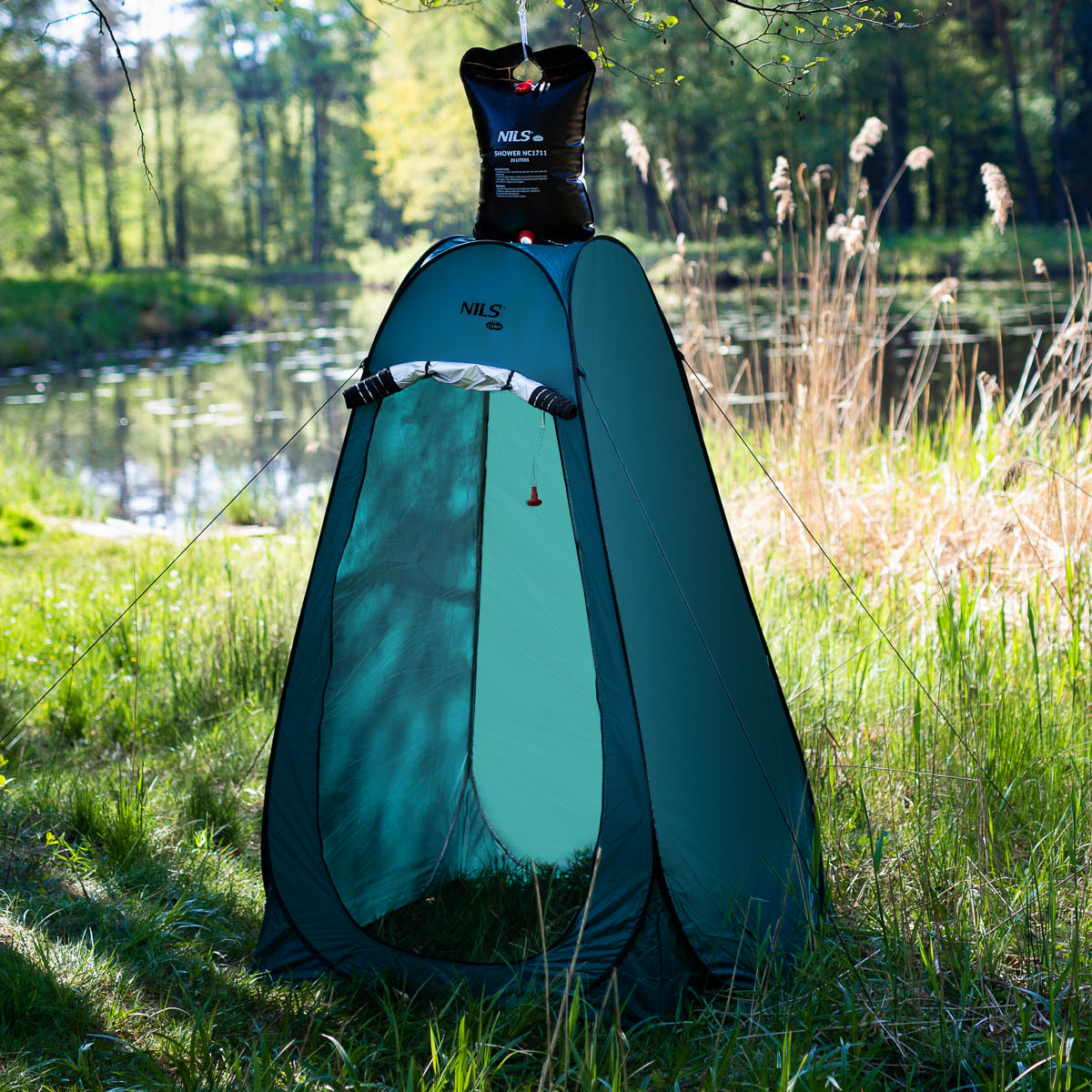 Skládací převlékací/sprchovací kabina NILS Camp NC1706 tyrkysová
