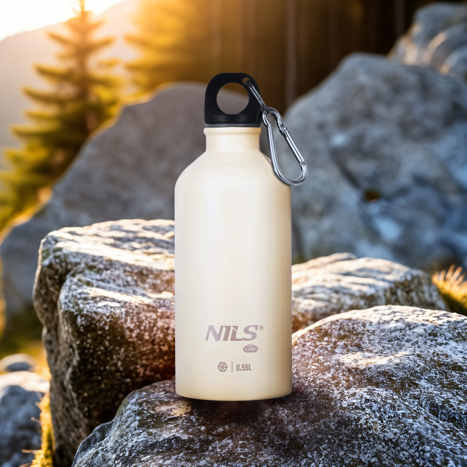 Nerezová turistická láhev NILS Camp NC3801 béžová 500 ml