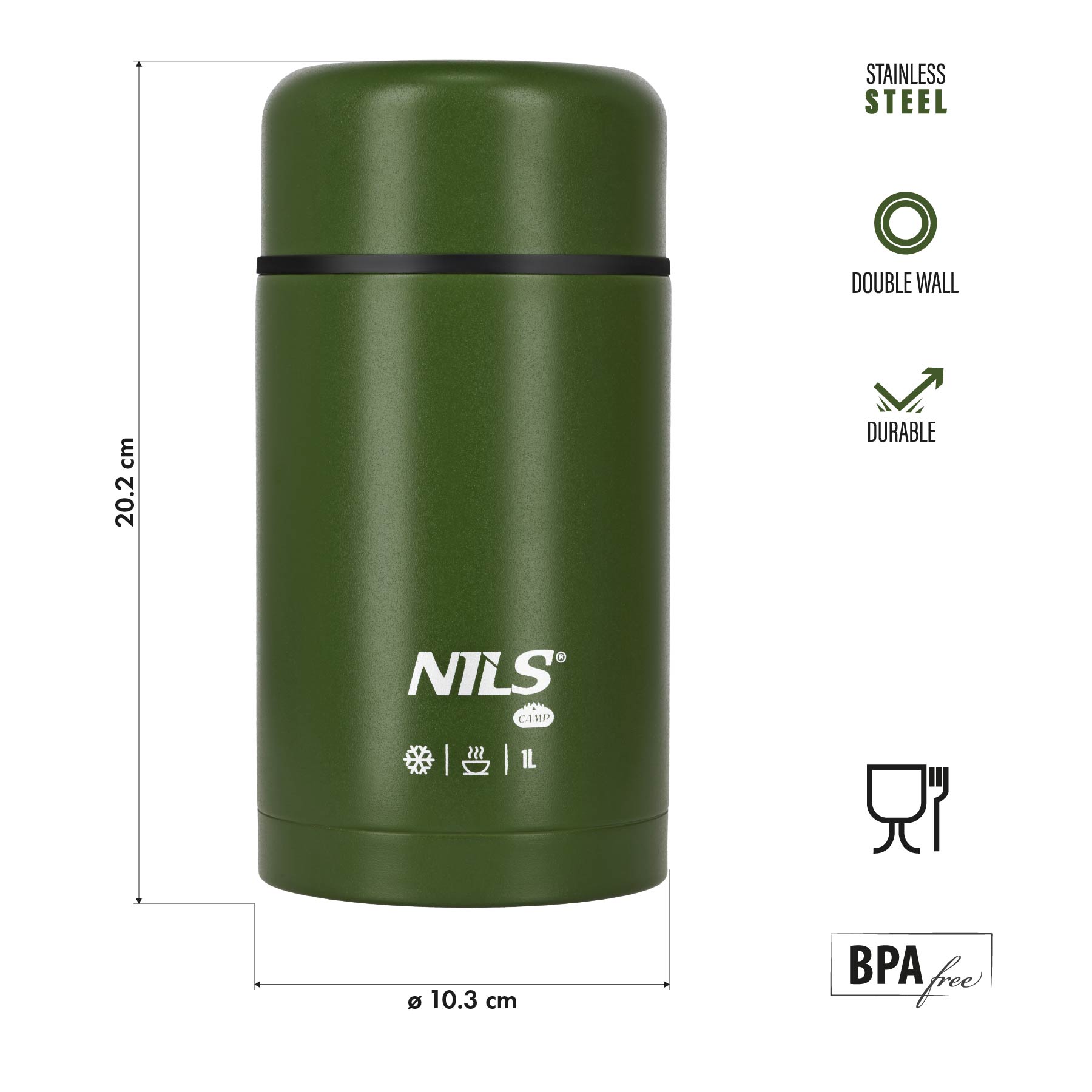 Termoska na jídlo NILS Camp NC3802 zelená 1000 ml