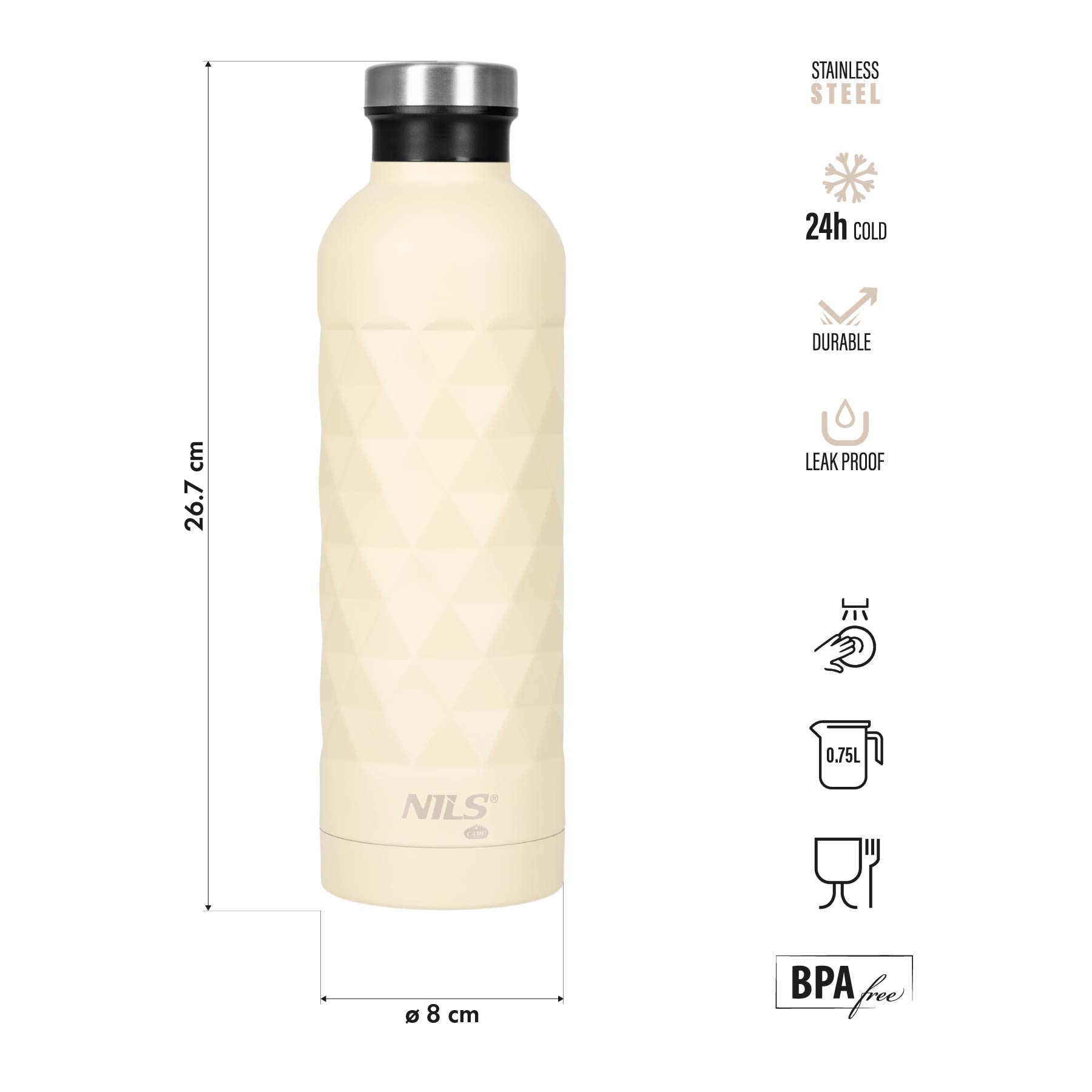 Termoláhev NILS Camp NC3805 béžová 750 ml