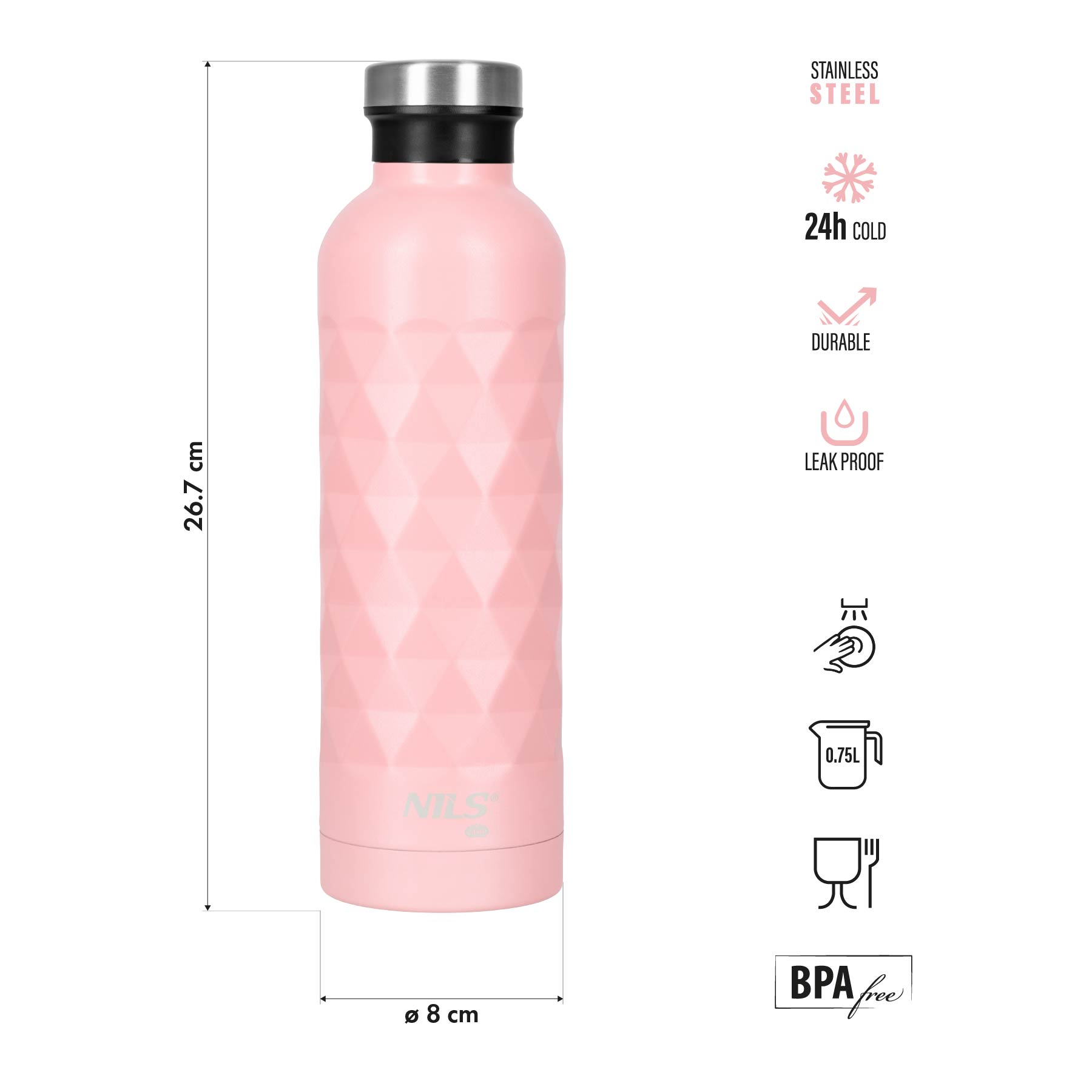 Termoláhev NILS Camp NC3805 růžová 750 ml