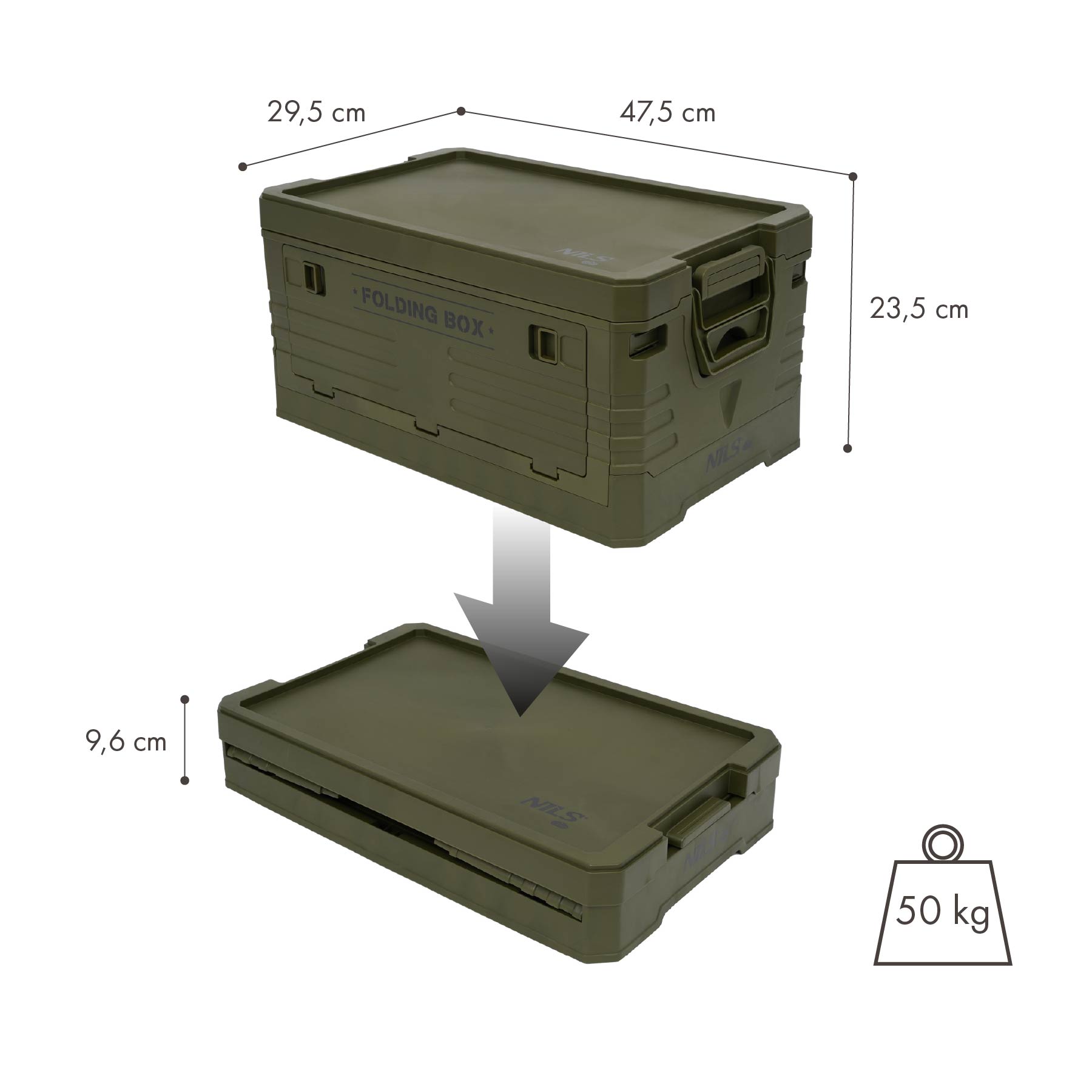 Skládací box s víkem NILS Camp NCB4001 32L