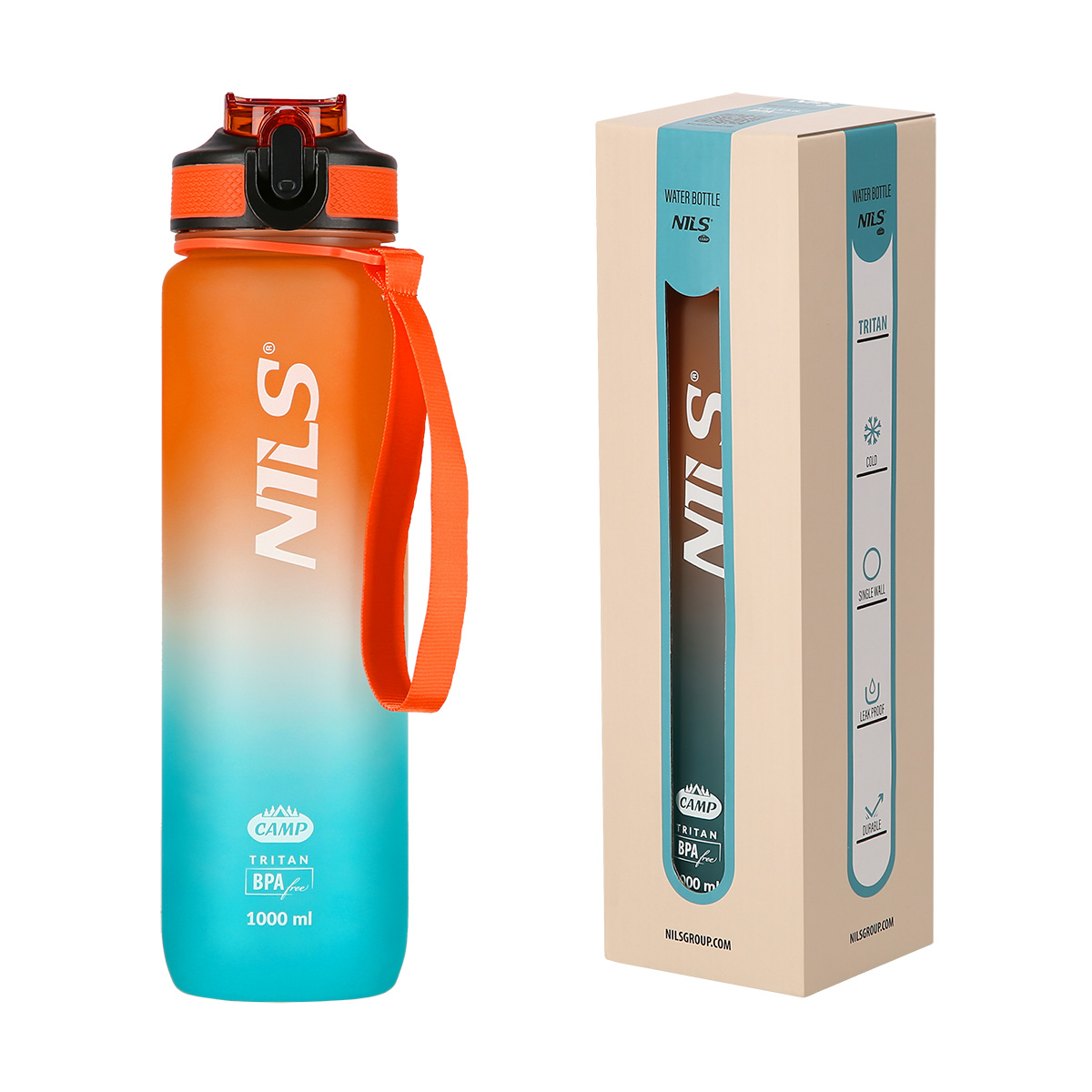 Tritanová láhev na pití NILS Camp NCD68 1000 ml oranžovo-modrá