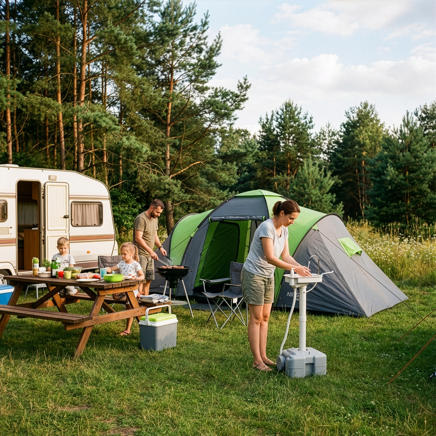 Přenosné umyvadlo NILS Camp NC0026 s akumulátorovou pumpou