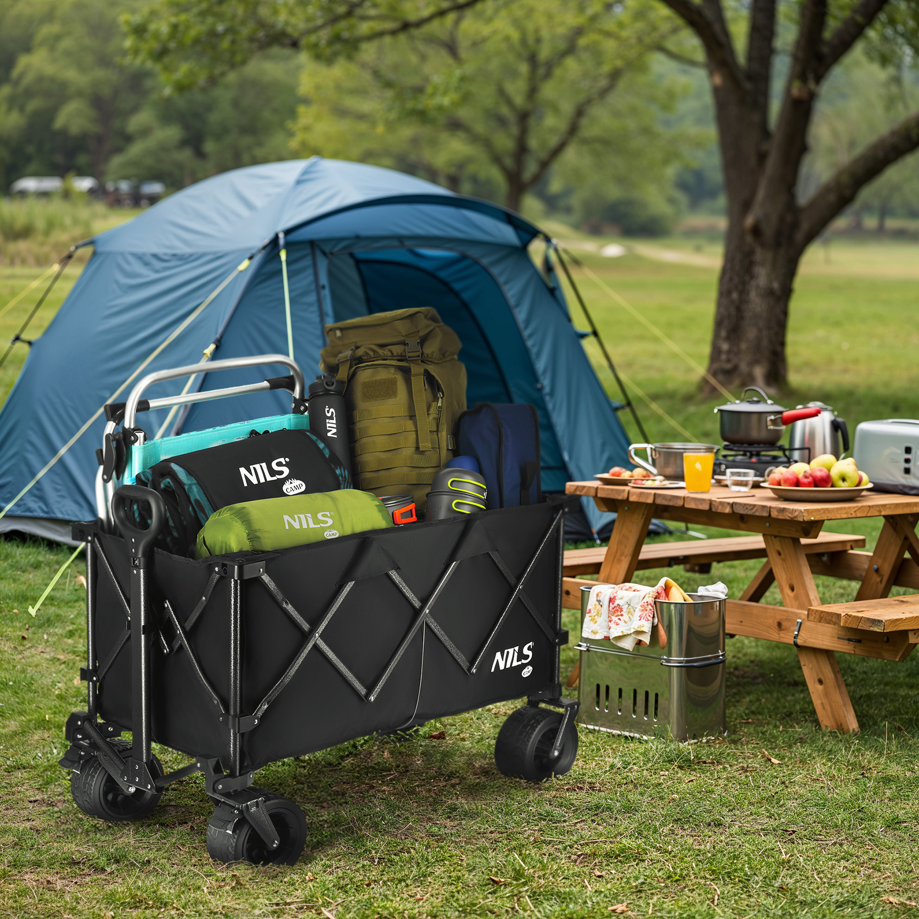 Kempingový vozík NILS Camp NC2604 XXL černý