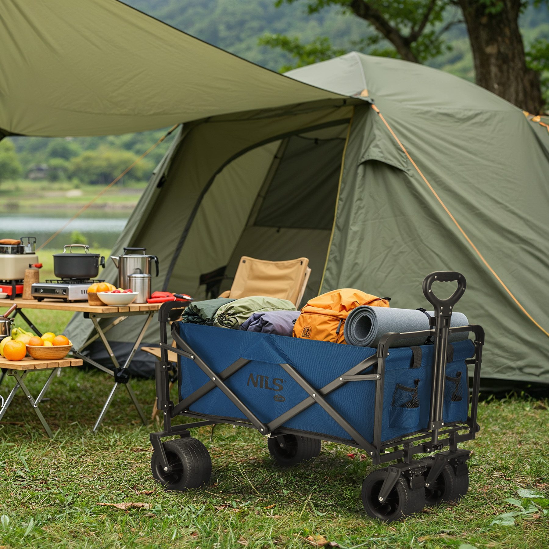 Kempingový vozík NILS Camp NC2605 modrý